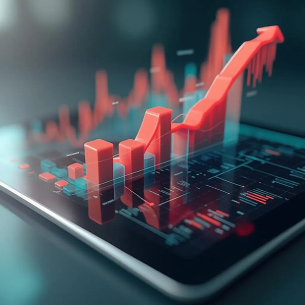 Gráfico 3D de crecimiento empresarial