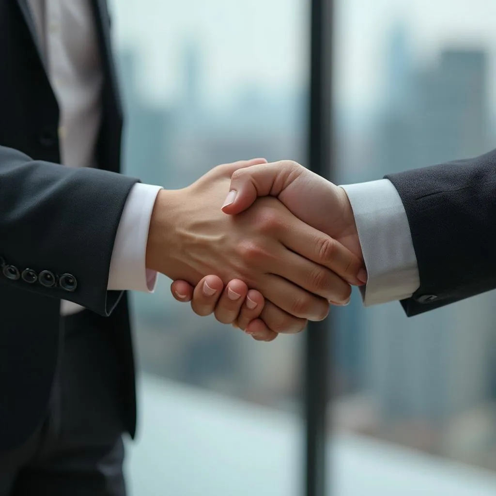 Cliente y consultor cerrando un acuerdo exitoso